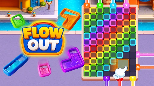 ดาวน์โหลด Flow Out – Watery Factory ล่าสุด – เกมพัซเซิลคัดแยกสี ฟรี - Screenshot 21