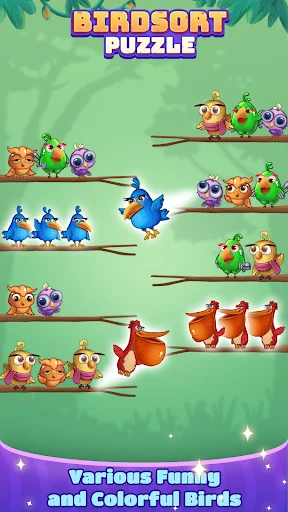ดาวน์โหลด Bird Sort: Color Puzzle Master ล่าสุด – เกมเรียงนกสีสันสดใสฟรี - Screenshot 3