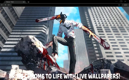 ดาวน์โหลด Chainsaw Man Live Wallpaper ฟรี – เปลี่ยนแท็บ Chrome ของคุณ - Screenshot 1