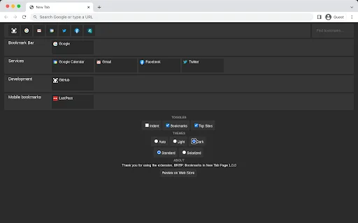 ดาวน์โหลด BNTP: Bookmarks in New Tab Page – จัดระเบียบเว็บโปรดของคุณให้ใช้งานง่ายและรวดเร็ว - Screenshot 2