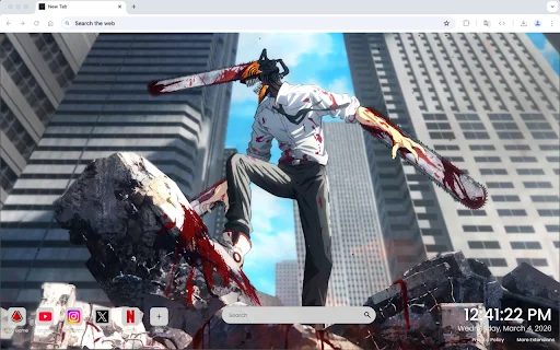 ดาวน์โหลด Chainsaw Man Live Wallpaper ฟรี – เปลี่ยนแท็บ Chrome ของคุณ - Screenshot 3
