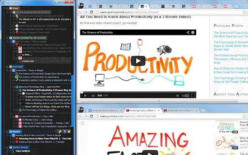 ดาวน์โหลด Tabs Outliner – จัดการแท็บเบราว์เซอร์และเซสชันอย่างมืออาชีพ - Screenshot 1