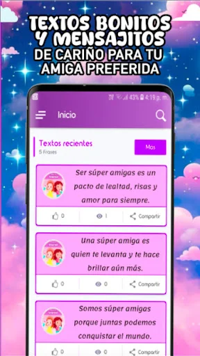 ดาวน์โหลด Frases de Mejores Amigas ฟรี – แคปชั่นมิตรภาพซึ้งๆ สำหรับเพื่อนรัก - Screenshot 12