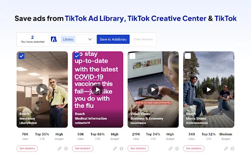 AdsLibrary – บันทึกโฆษณา Facebook, TikTok, YouTube ได้ง่ายๆ ในคลิกเดียว - Screenshot 4
