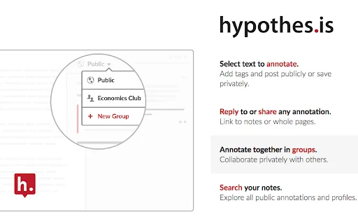 ดาวน์โหลด Hypothesis ส่วนขยายสำหรับจดบันทึกและไฮไลท์เว็บและ PDF ฟรี - Screenshot 4
