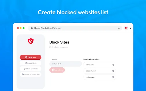 ดาวน์โหลด Block Site – ตัวบล็อกเว็บไซต์และโหมดโฟกัสฟรี - Screenshot 2