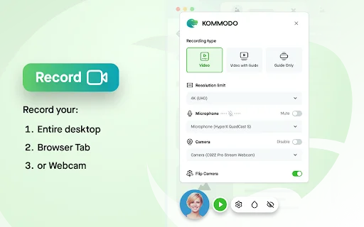 Kommodo Screen Recorder: บันทึกหน้าจอพร้อมสร้างคู่มือ SOP อัตโนมัติ - Screenshot 1