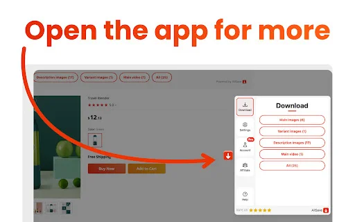 AliSave ดาวน์โหลดรูปภาพและวิดีโอจาก AliExpress ฟรี ใช้งานง่าย - Screenshot 3