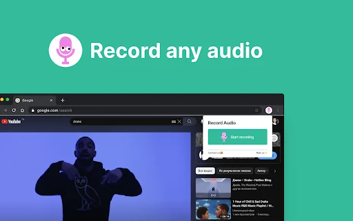 ดาวน์โหลด Audio & Voice Recorder – บันทึกเสียงบน Chrome คุณภาพสูง - Screenshot 1