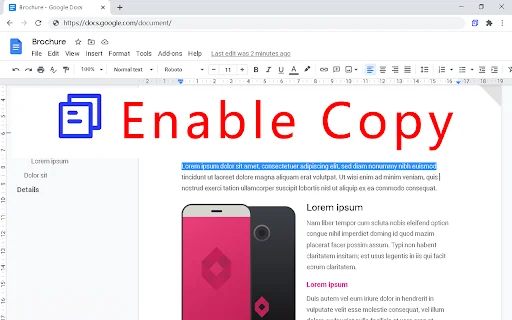 ดาวน์โหลด Enable Copy ล่าสุด – ปลดล็อกการคัดลอกข้อความบนทุกเว็บไซต์ - Screenshot 2