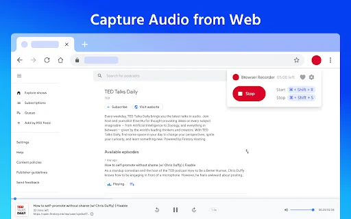 Volume Recorder: บันทึกเสียงจากเบราว์เซอร์คุณภาพสูง ฟรีและง่าย - Screenshot 1