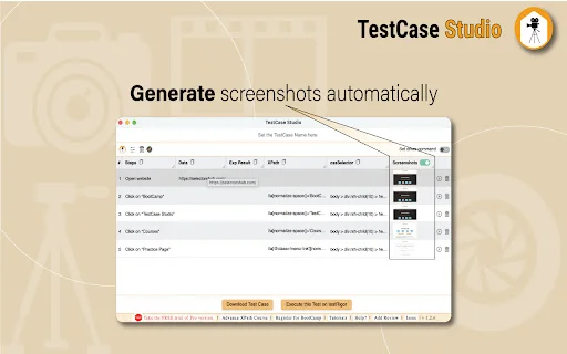 ดาวน์โหลด TestCase Studio ล่าสุด – เครื่องมือบันทึก Test Case อัตโนมัติ - Screenshot 2