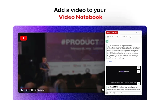 Video Notebook: ตัวช่วยจดโน้ต AI บน YouTube และ Udemy ฟรี! - Screenshot 2