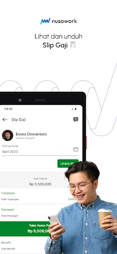 ดาวน์โหลด Nusawork ล่าสุด – แอปบริหารทรัพยากรบุคคลครบวงจร ดาวน์โหลดฟรี - Screenshot 4