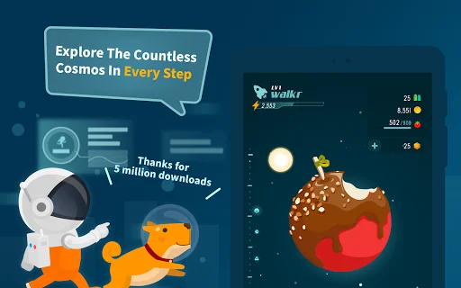 ดาวน์โหลด Walkr: Fitness Space Adventure ล่าสุด – เดินสนุกพร้อมสำรวจอวกาศฟรี - Screenshot 9