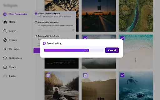 Mass Downloader for Instagram – ดาวน์โหลดรูปและวิดีโอแบบกลุ่มฟรี - Screenshot 3