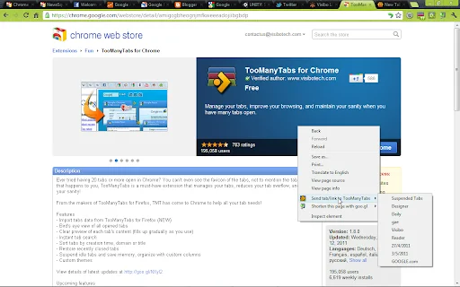 ดาวน์โหลด TooManyTabs สำหรับ Chrome – จัดการแท็บเบราว์เซอร์ให้เป็นระเบียบ - Screenshot 7