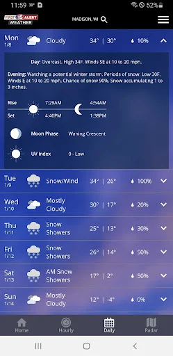 ดาวน์โหลด WMTV15 First Alert Weather ล่าสุด – พยากรณ์อากาศแม่นยำ ฟรี - Screenshot 3
