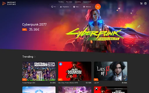 ดาวน์โหลด Instant Gaming ส่วนขยายเบราว์เซอร์ – เช็คดีลเกมราคาถูกล่าสุด - Screenshot 1